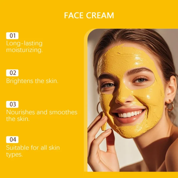 Turmeric Brightening Cream Fade Dark Spots Remove Pigmentation Smooth Fine Lines Lightening Lifting Moisturizing VC Facial Cream