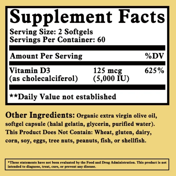 Vitamin D3 - Promotes Healthy Muscle Function and Immune Support