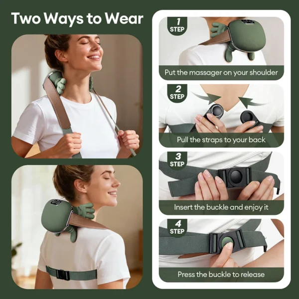 Bionic Finger Neck Shoulder Massager Wireless Neck Cervical Trapezius Kneading Massage Shawl Brushless Motor Neck masajeador