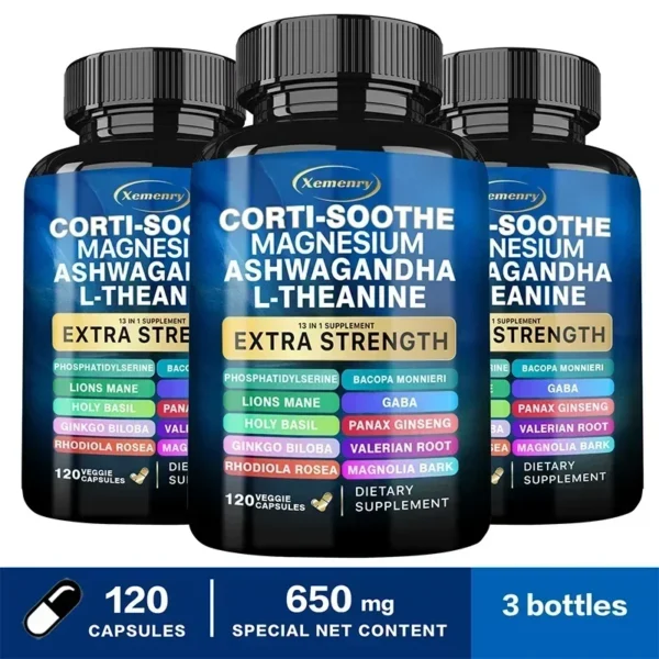 Corti-Soothe Supplement - Helps Lower Cortisol, Support Adrenal Health, Replenish Energy, Relaxation and Deep Sleep
