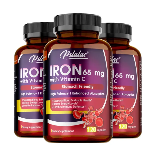 Iron Supplement 65 mg with Vitamin C - Maximized Absorption, Increase Energy, and Improve Immune Function