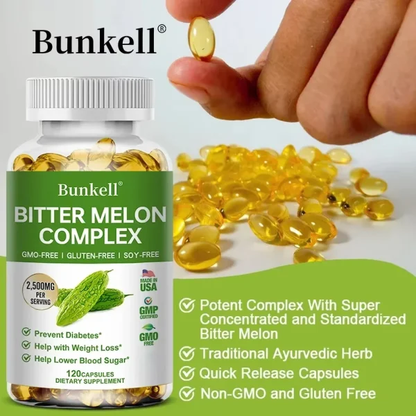 Bitter Melon Extract - Helps balance blood sugar and blood lipids, promotes overall metabolic health, weight management,